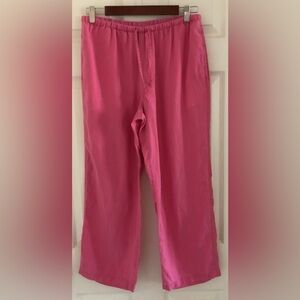 🐞Sigrid Olsen 100% linen pink casual drawstring waist pants medium